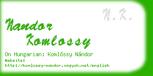 nandor komlossy business card